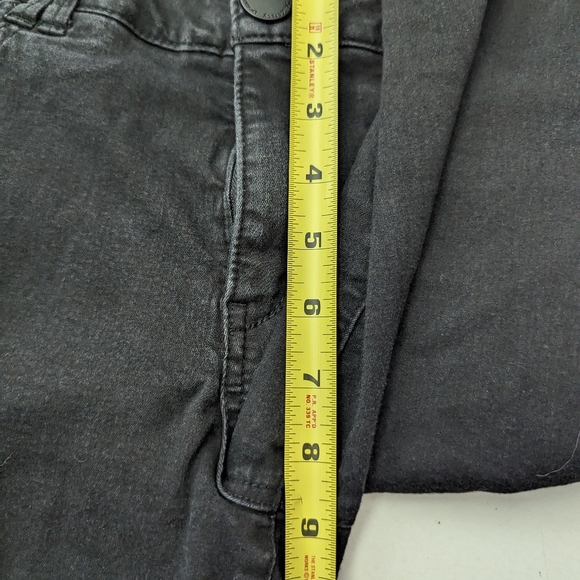 Democracy Ab Technology Black Ankle Jeans Silver Side Sequence Raw Hem size 12 - Picture 7 of 13